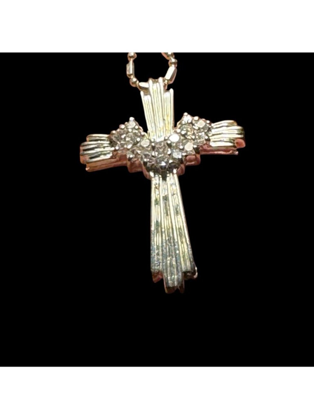 Christian Cross Sterling Silver Pendant Necklace Draped with Elegant Sash 24" - Picture 9 of 16